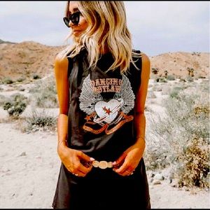 Rocker Vintage Graphic Tunic Dress T-Shirt